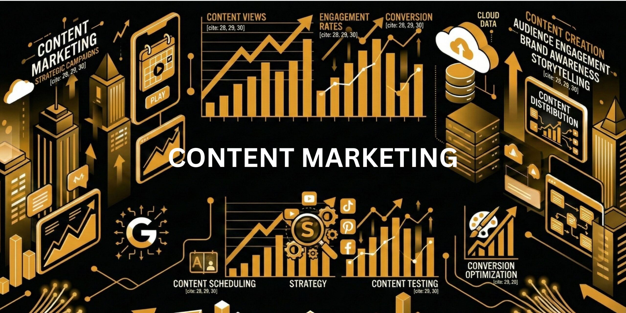 it is a content marketing banner and it shows how thinkryte help businesses grow with the help of content optimisation